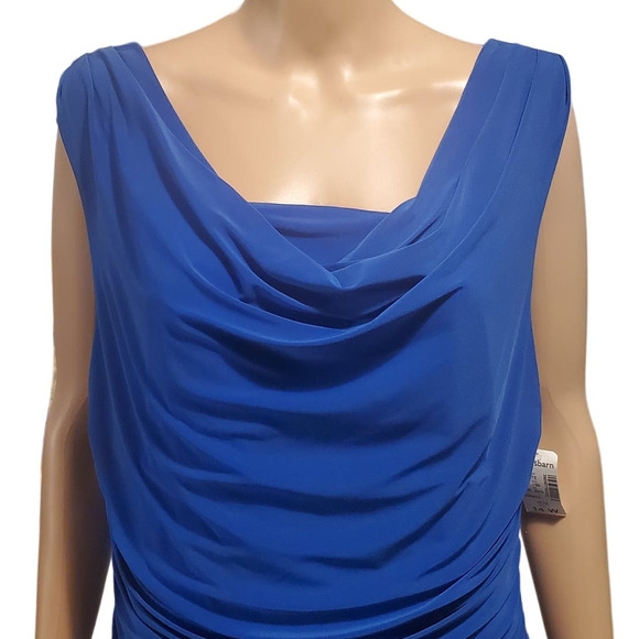 NEW Dressbarn Collection Size 14W Ruched Draped Formal Maxi Dress *TINY FLAWS* - Picture 2 of 14